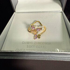 PRIMROSE Sterling Silver Cubic Zirconia Butterfly Bypass Ring